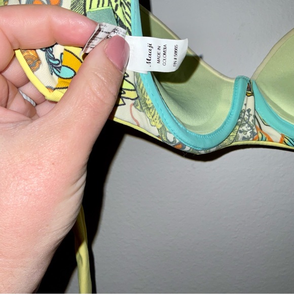 Maaji Women's M Firefly Timbers Yellow Reversible Swimsuit Bikini Top Underwire - Picture 5 of 9